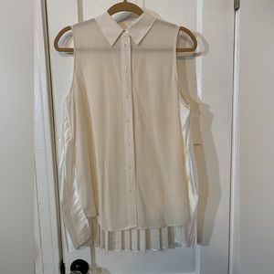 Equipment women’s sleeveless 100% silk pleated blouse
